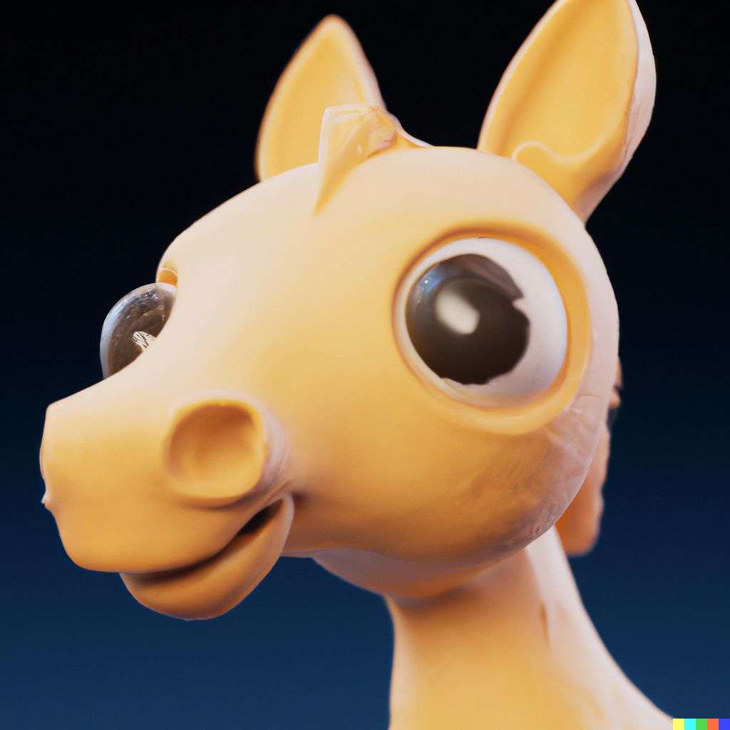 a horse, close-up, very cute, emoji, multicolored, Unreal Engine 3D render, trending on ArtStation, realistic materials